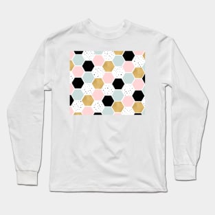 Marvelous honeycomb pastel en gold Long Sleeve T-Shirt